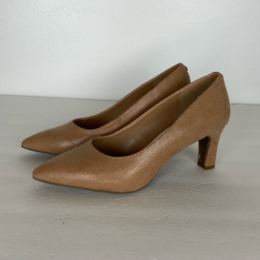 Anne Klein Iflex Akkai Pumps Heel Shoes Size 8.5 Cream Textured Career Fashion - Picture 3 of 9